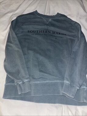 Southern Marsh Men's Washed Blue Crewneck Pullover